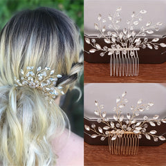 Perpetual Bride Wedding Hair Comb Alloy Crystal Side Comb Hair Accessories
