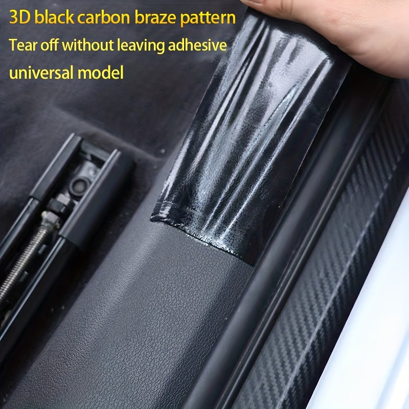 9pcs Car Door Sill Protectors Carbon Fiber Vinyl Wrap Stickers
