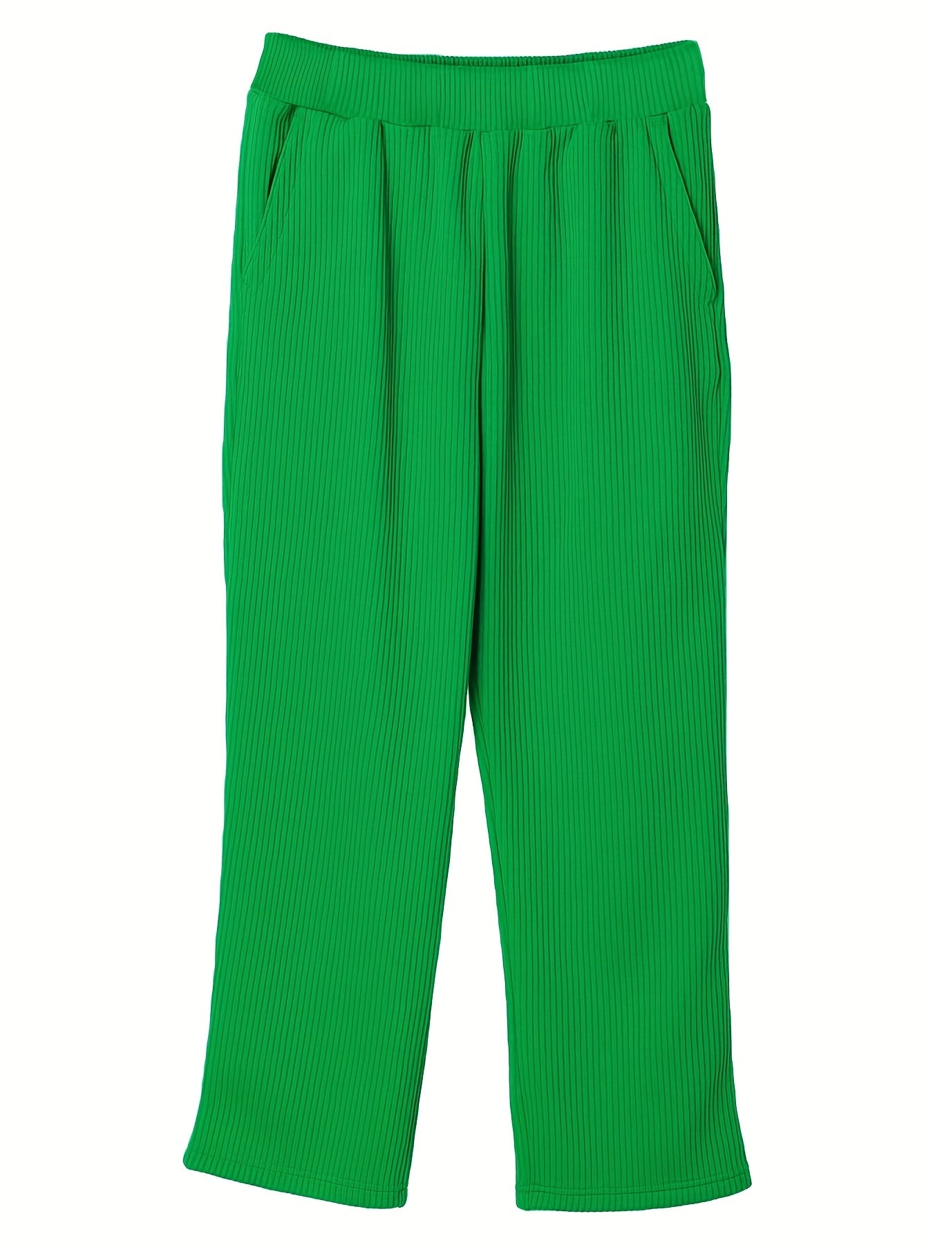  Thermal Outfit Set Women's Solid Long Sleeve Top & Elastic Pants