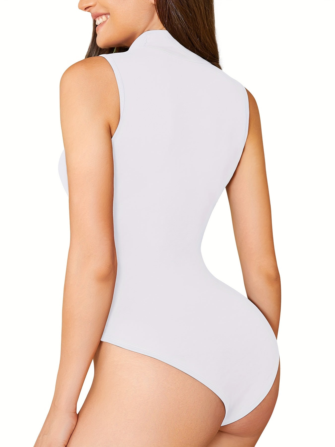 Turtleneck Tank Bodysuit Seamless Shapewear Bodycon Lingerie