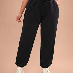  Women's Solid Tie Front Joggers