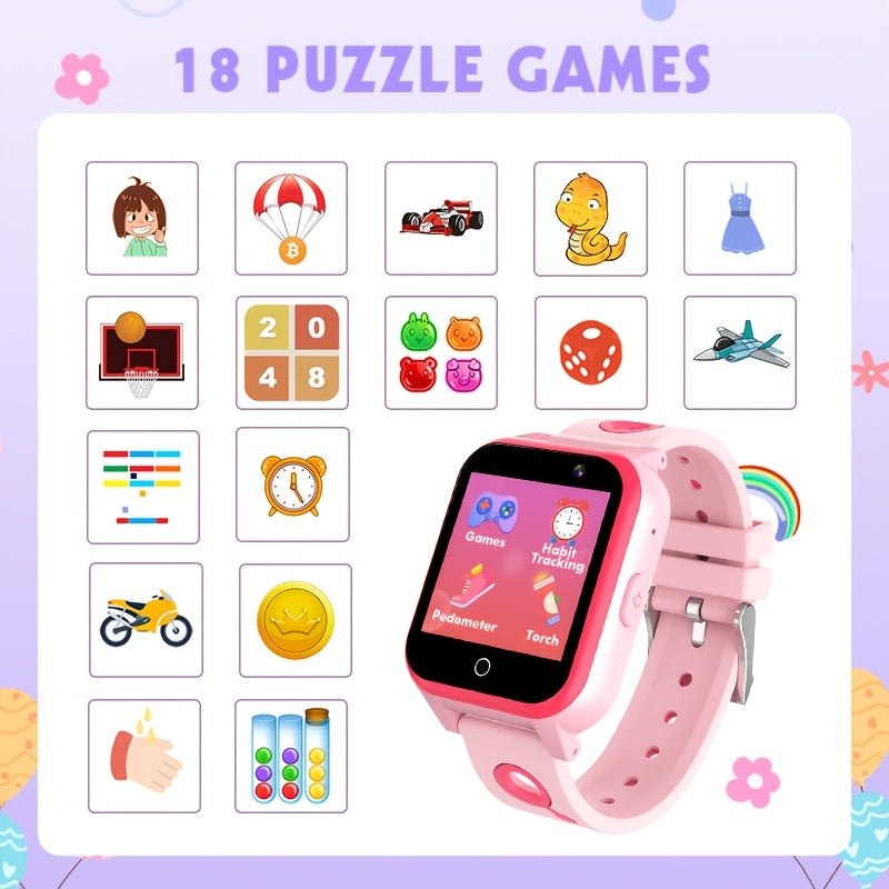 Kids Smart Watch HD Touchscreen Camera Video Player 18 Games Pedometer
