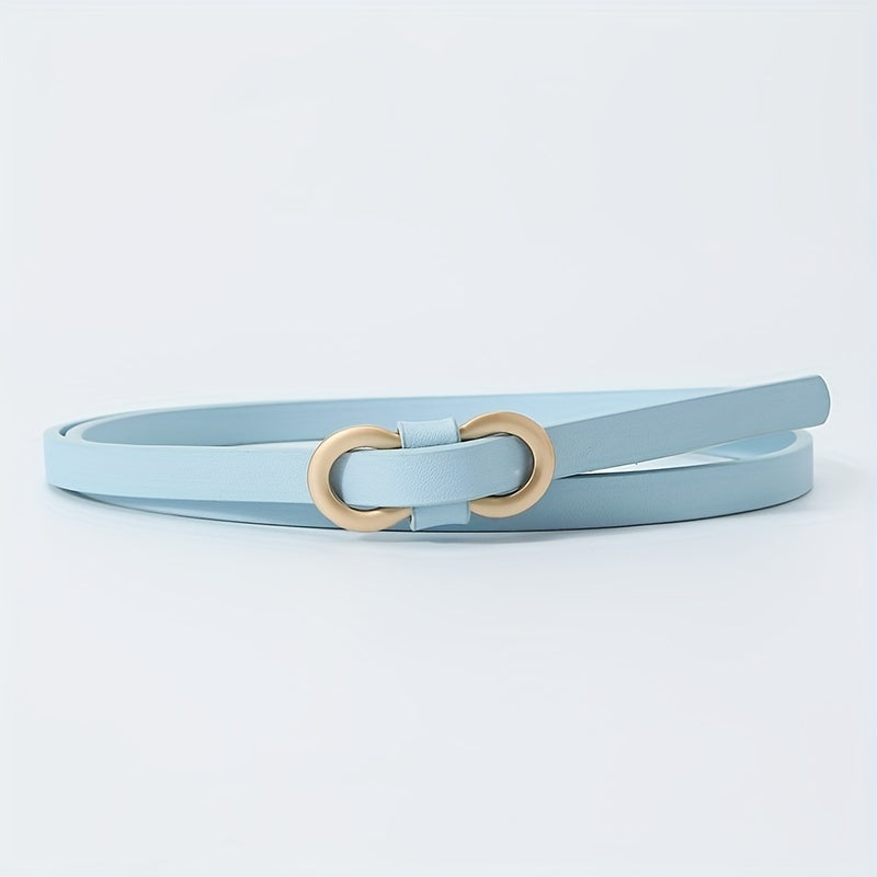 Vintage Metal Buckle Thin Belt Jeans Pants Belt