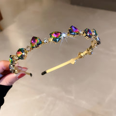 Colorful Rhinestone Hairband Non Slip Glitter Headband for Women Girls