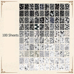 100pcs Vintage Flowers Pattern DIY Scrapbook Paper Background