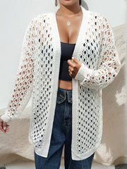  Casual Cardigan Women's Plus Solid Long Sleeve Knit Cardigan