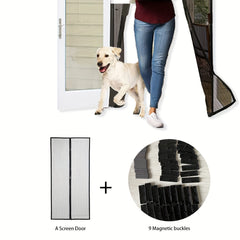 Magnetic Screen Door Easy Install Heavy Duty Mesh Keep Bugs Out