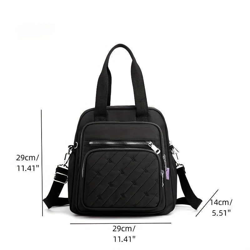 Small Preppy Backpack Nylon Tote Bag with Charging Port