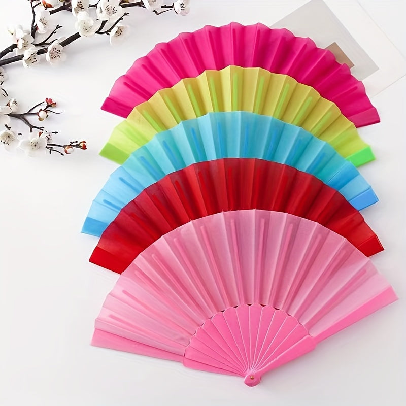 Colorful Plastic Chinese Style Folding Fan for Dance Clothing