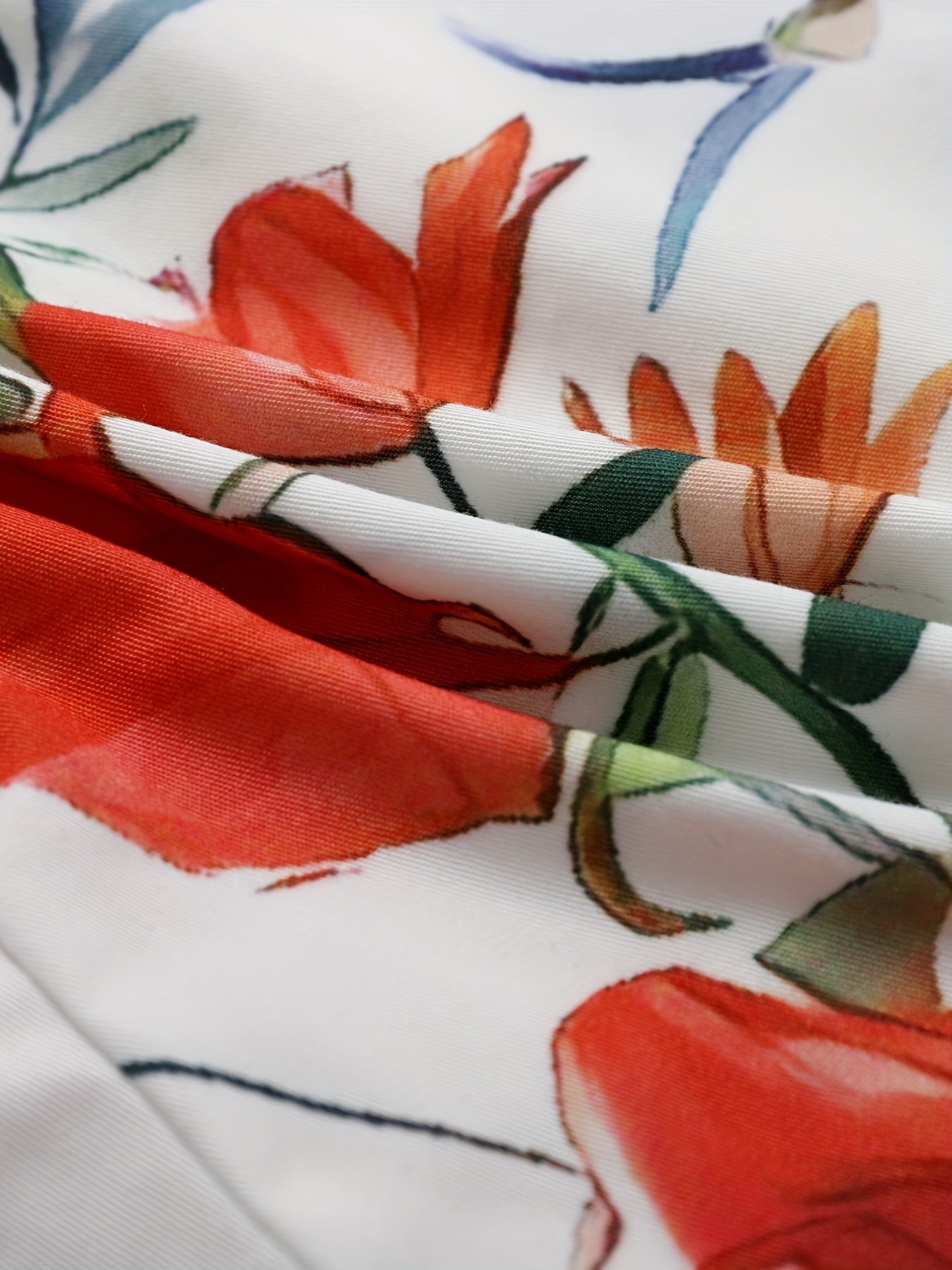 Women's Plus Floral Print High Rise Drawstring Loose Pants
