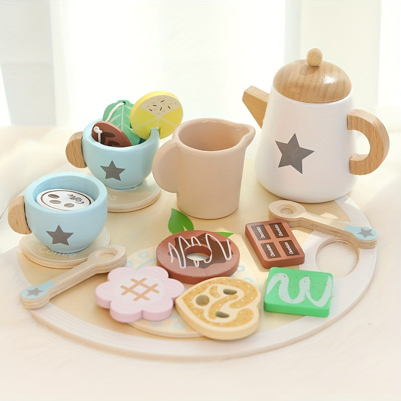 Wooden Children's Playhouse Tea Set Toy