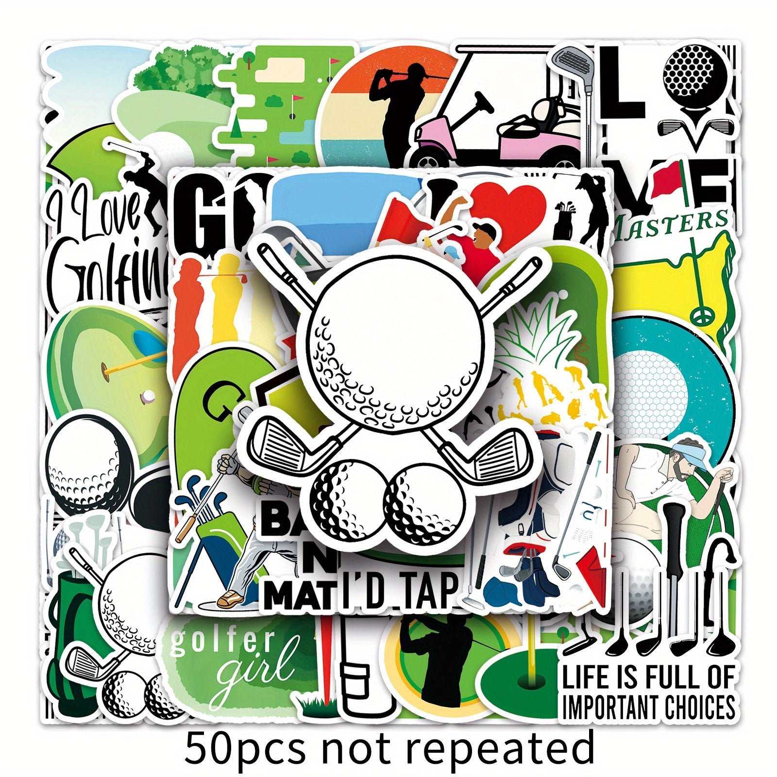 50pcs Golf Graffiti Sports Stickers DIY Waterproof Stickers