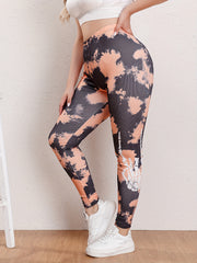  Women's Skull Print Tie Dye High Rise Skinny Trousers