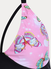  Y2k Butterfly Print Swimsuit Set - 2pc