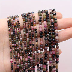 Tourmaline Faceted Small Beads Necklace 16 Inches