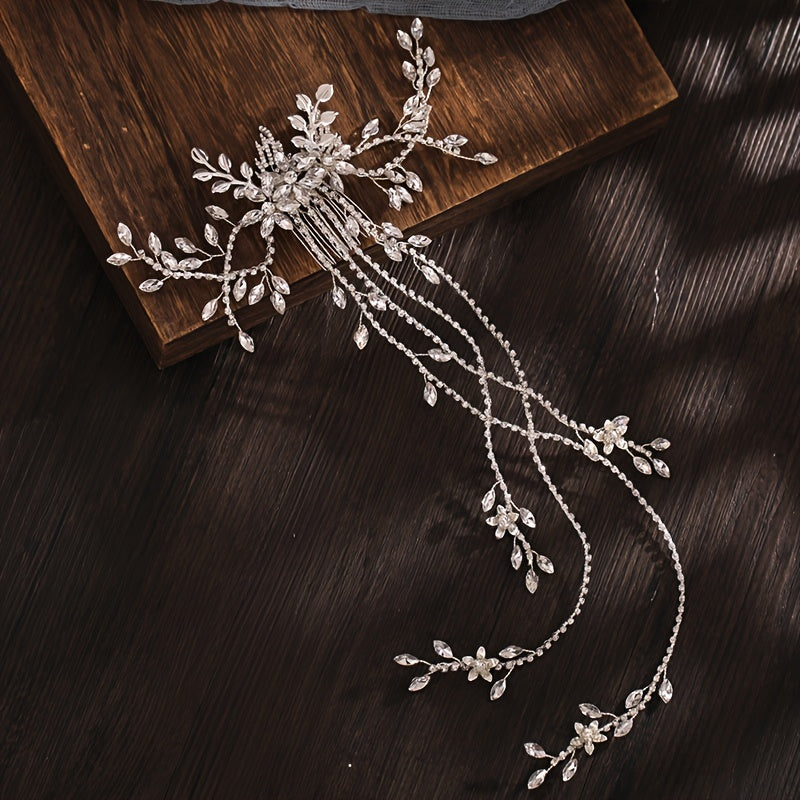 Extra Long Wedding Hair Pins Faux Pearl & Crystal Bride Hair Accessories
