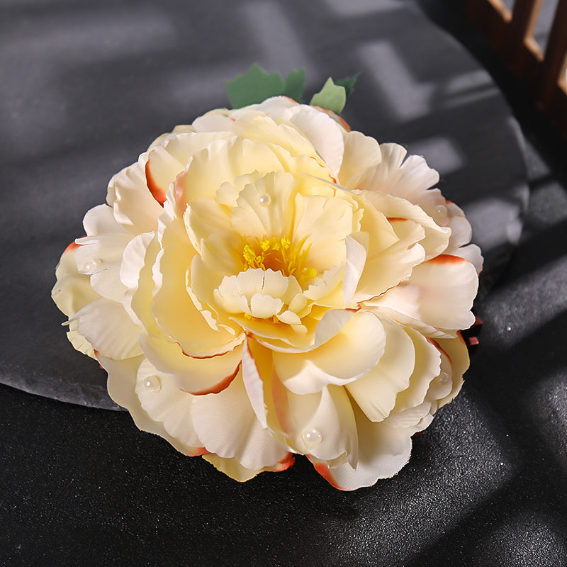 Peony Flower Hair Clips Fabric Artificial Flower Hairpin Assorted