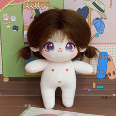 Fluffy Hair Doll with Interchangeable Outfits Plush Toy in Mixed Colors
