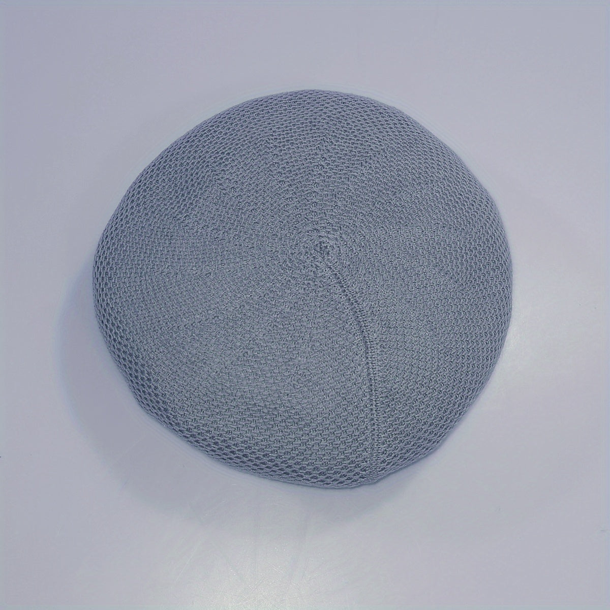 Casual Crochet Beret Solid Mesh Breathable Beanie Octagonal Hat Vintage