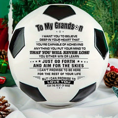 1pc PU Leather Soccer Ball To My Grandson With Pump