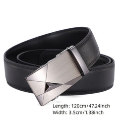 Men's Automatic Buckle Belt PU Leather Business Waist Strap