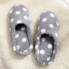 Men's Furry Cozy Dot Slides Warm Slip On Indoor Home Shoes