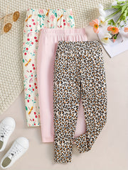 4pcs Girl's Comfort Fit Legging Pants Set