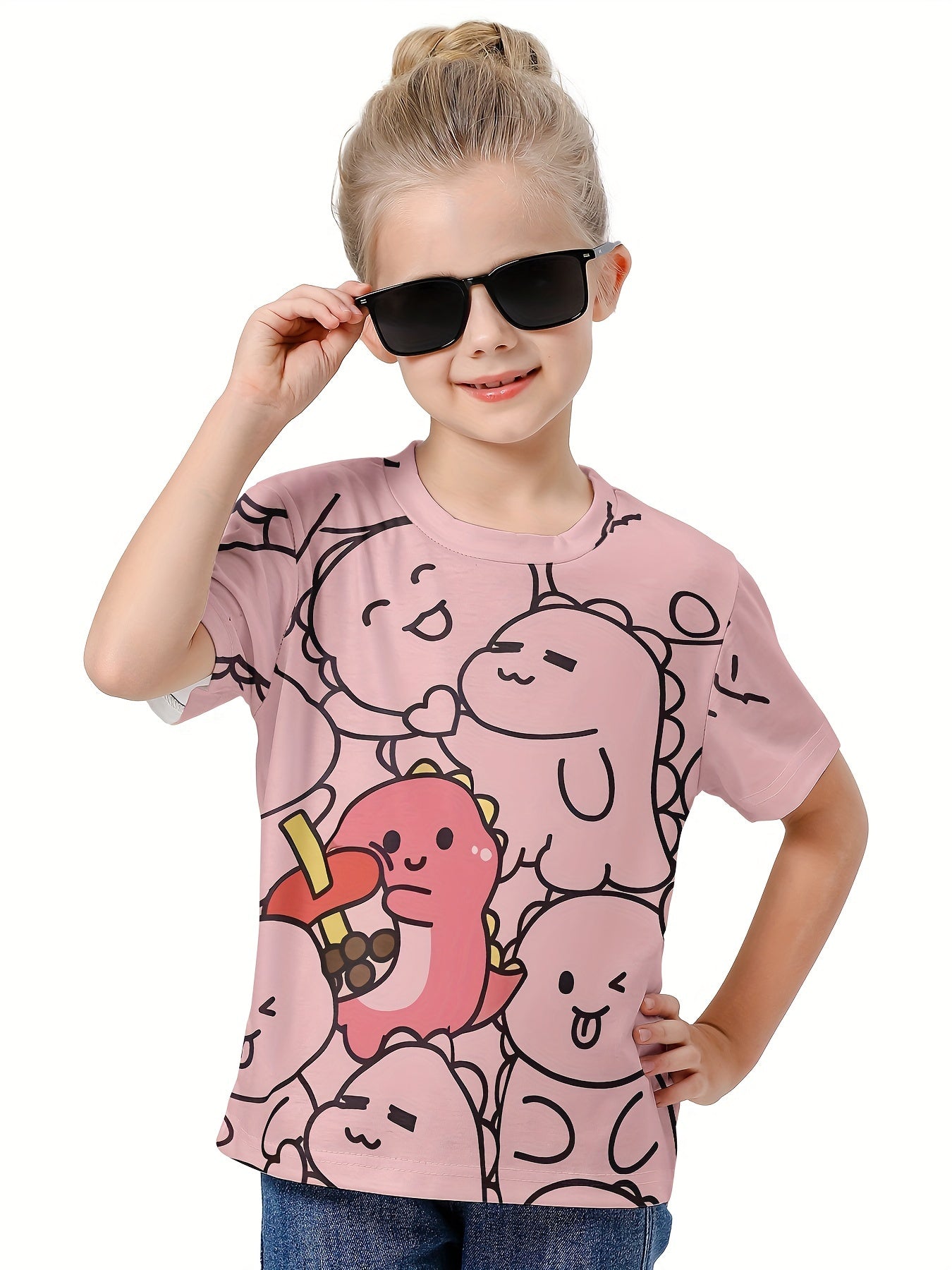 Kids 3D Dino Graphic Short Sleeve T-Shirt