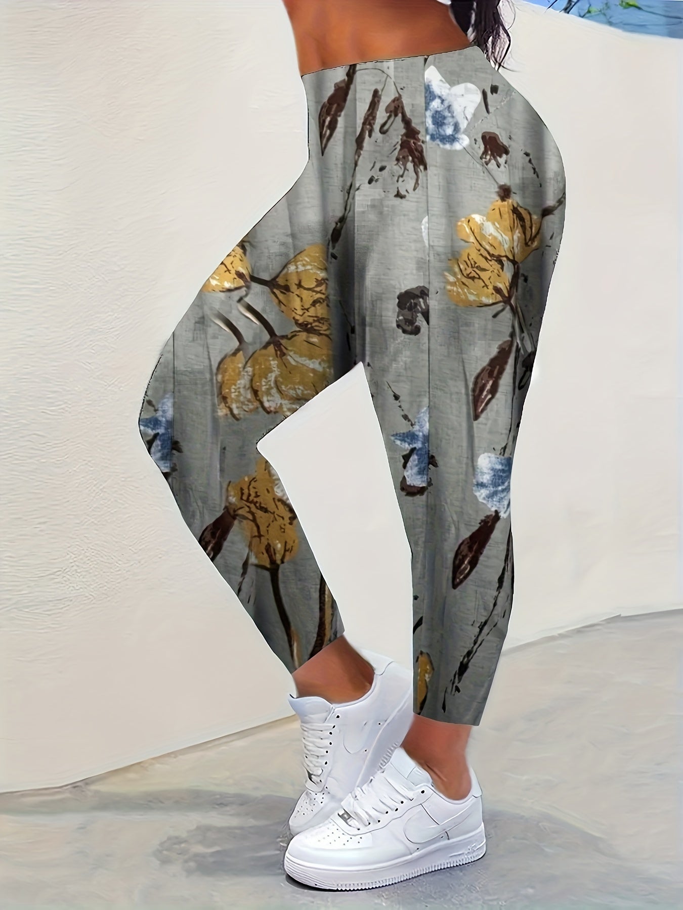  Floral Print High Rise Leggings