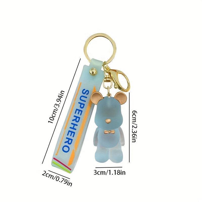 Crystal Bow Knot Bear Keychain Car Key Accessories Couple Bag Pendant