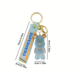 Crystal Bow Knot Bear Keychain Car Key Accessories Couple Bag Pendant
