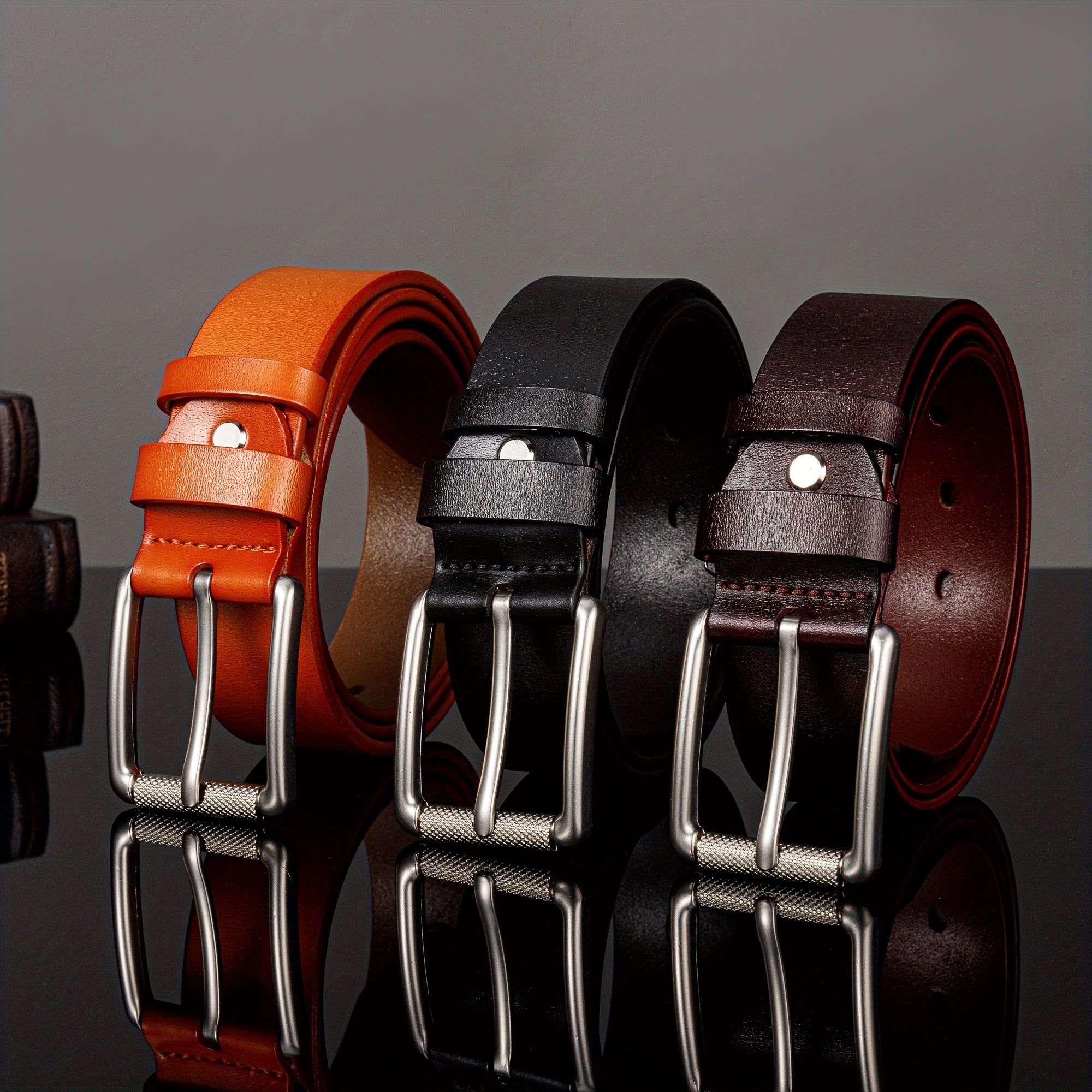 Men's Retro Two Layer Cowhide Leather Belt