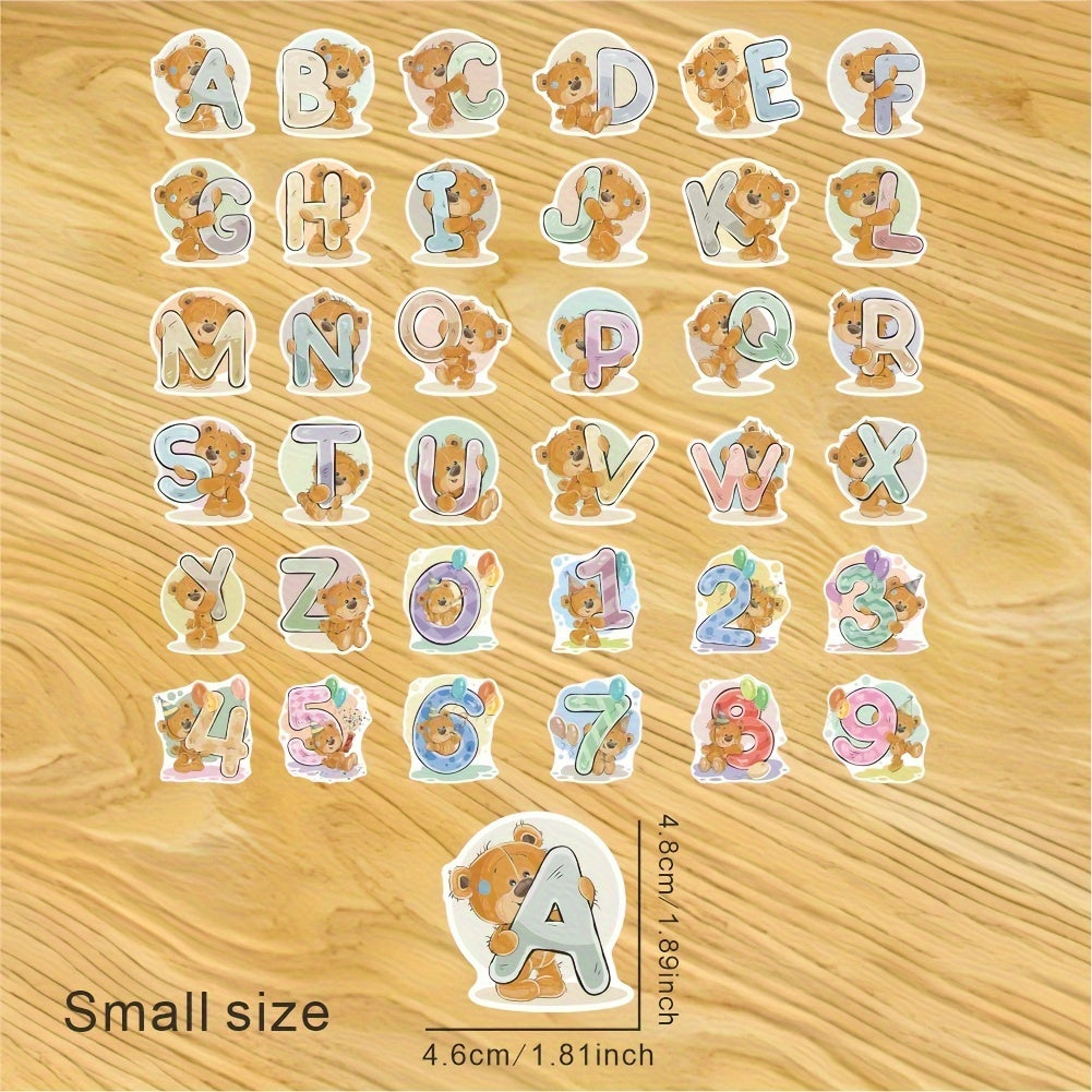 36pcs Cartoon Letter Stickers for Decoration, Cup, Notebook, Mobile, Furniture