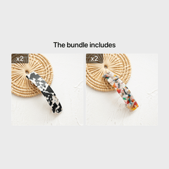French Style Curved Volume Barrette Tortoise Shell Hair Clips Automatic Clasp