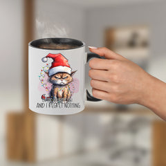 Christmas Cat Printed Coffee Mug 11oz - Ceramic Water Cup Christmas Gift