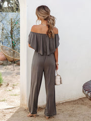 Off Shoulder Wide Leg Jumpsuit Boho Jumpsuit Spring Summer