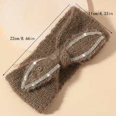 Rhinestone Woven Hair Band Headband Solid Crochet Hair Accessory