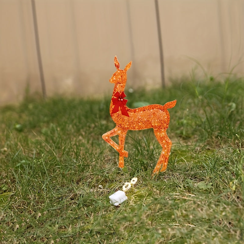 3pcs Lighted Deer Decorations Outdoor Reindeer Ornaments Christmas Glowing Deer