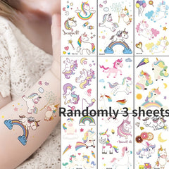 Spaceship Unicorn Robot Tattoo Stickers Waterproof