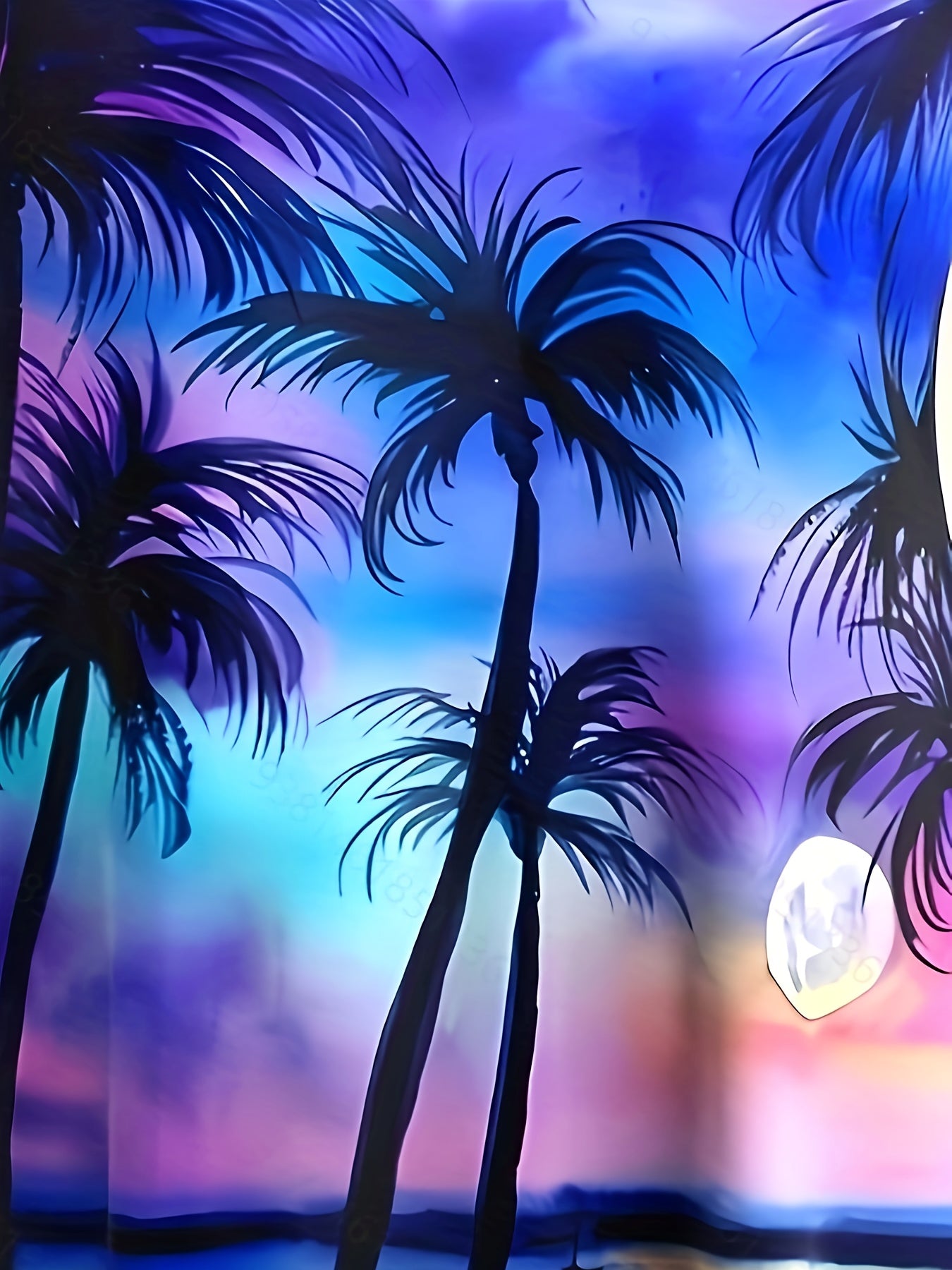  Coconut Tree Print Tankini Set Women's Casual 2 Piece Swimsuit