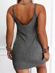  Casual Dress Women's Plus Cross Letter Print Cami Dress