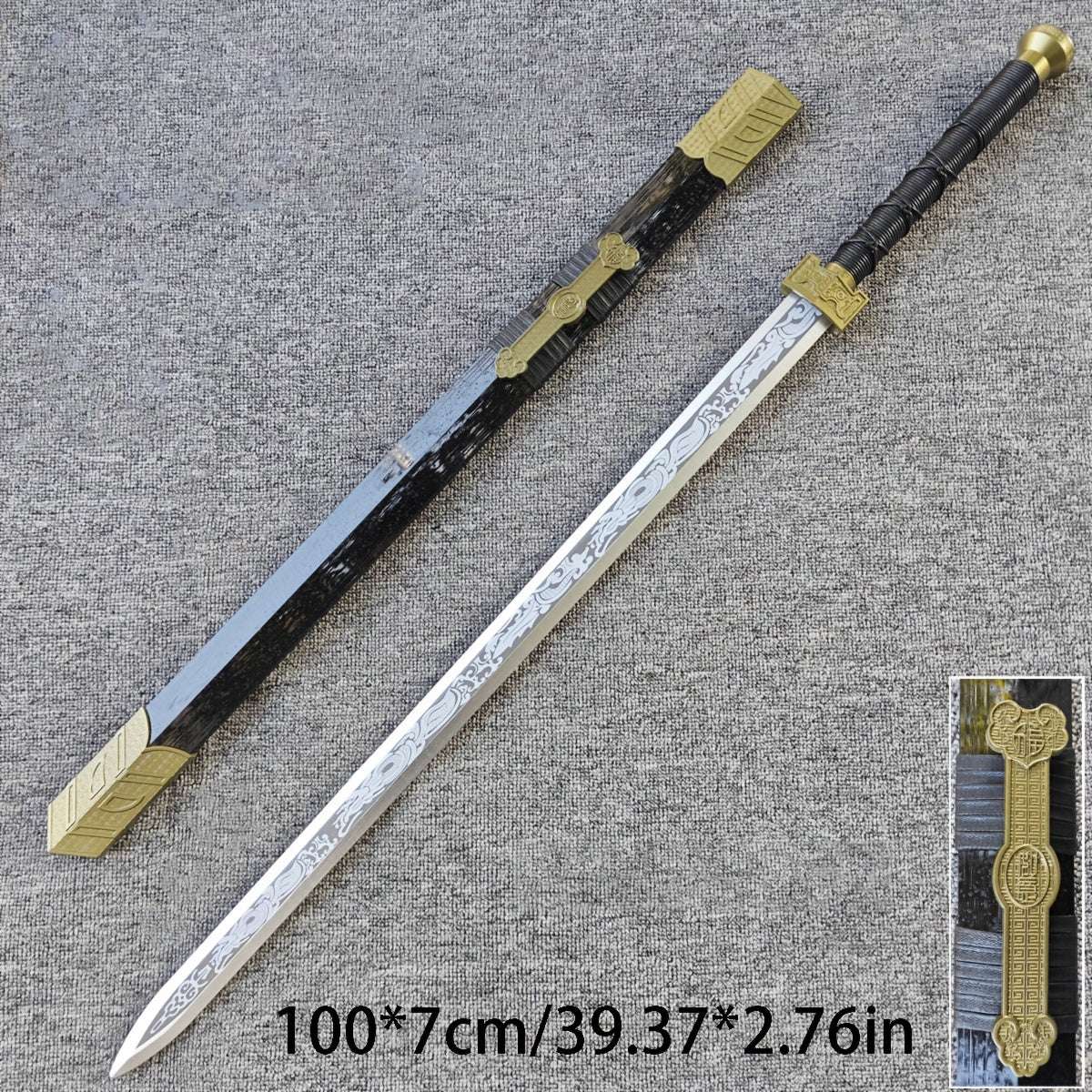 Wooden Samurai Sword With Sheath Halloween Decorative Props