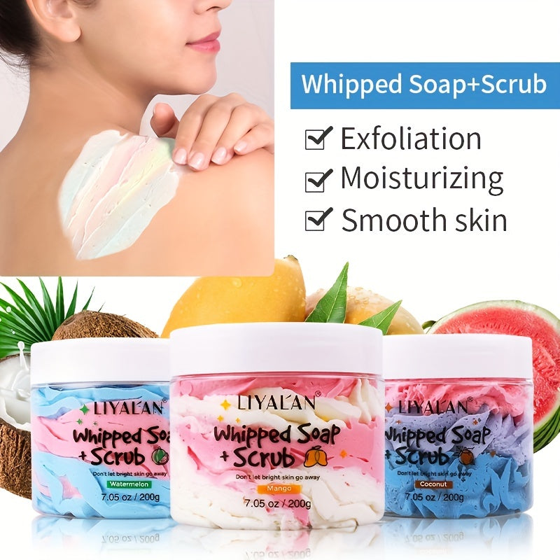 LIYALAN Fruity Scent Foaming Bath Soap with Shea Butter 200g