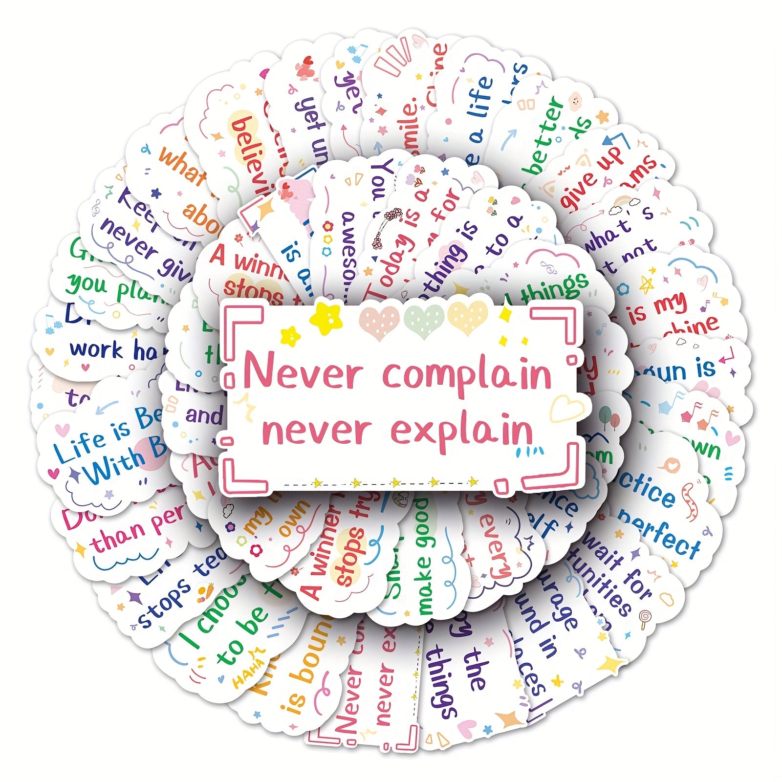 Inspirational Encouragement Stickers for Various Uses - 50pcs