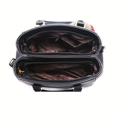 Stylish PU Leather Crossbody Bag Handbag Shoulder Bag with Fluffy Ball Pendant