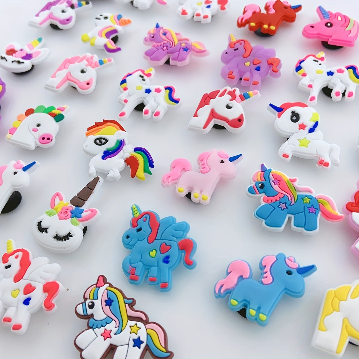 30pcs Unicorn Shoe Charms DIY Sandal Decoration Women Shoe Buckle Accessories