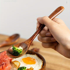 4pc Modern Reusable Wooden Spoons Set for Dinner Coffee Milk