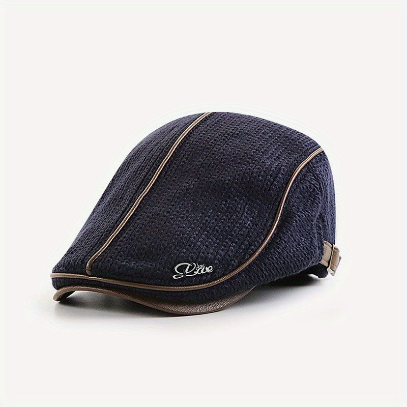 Knitted Newsboy Caps For Men Beret Hat Cabbie Golf Cap