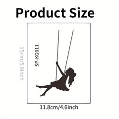 Cartoon Girl Switch Sticker Swing Pattern Wall Decal