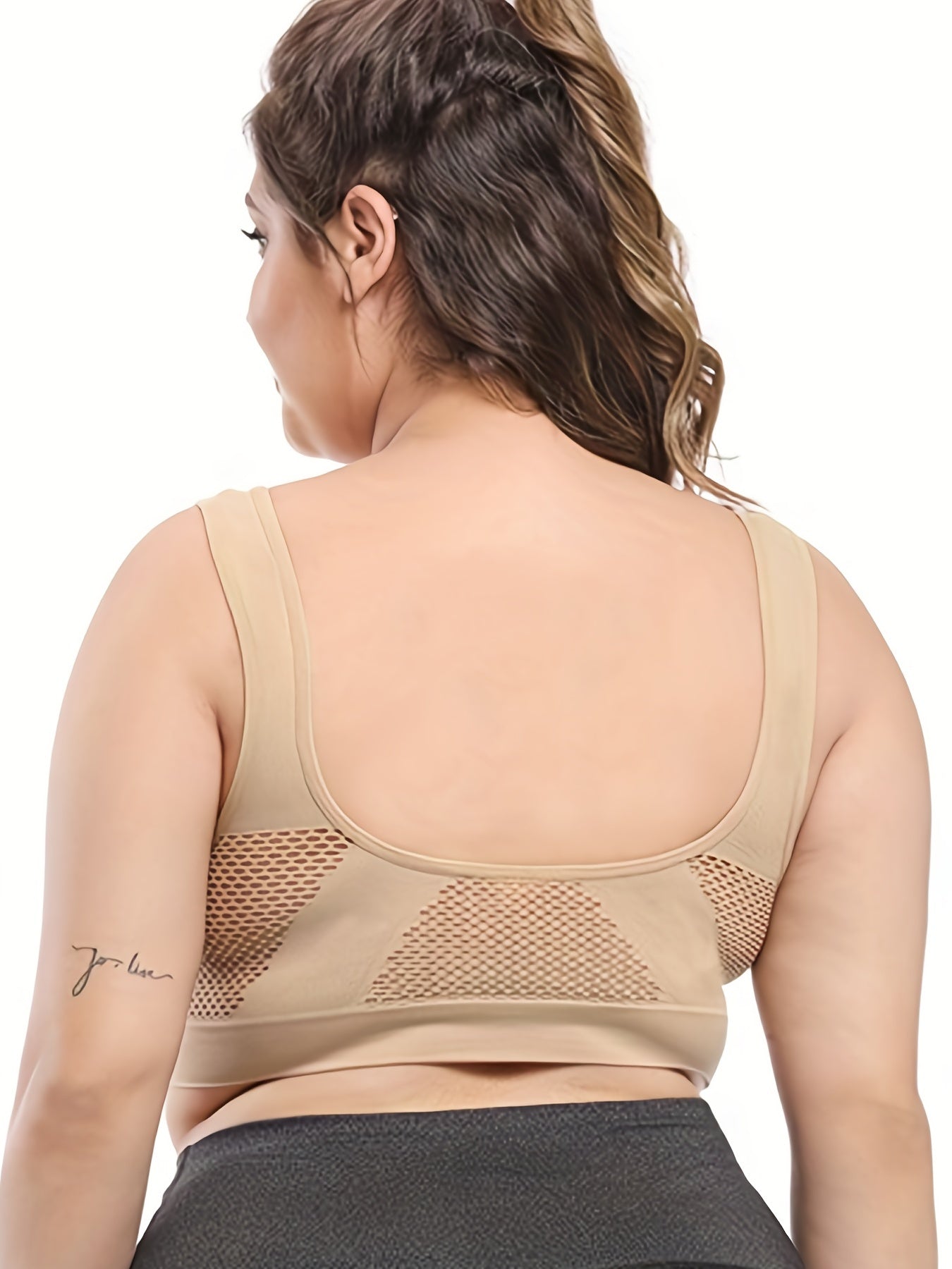 Plus Size Sports Bra Hollow Out High Stretch Fitness Running Tank Bra